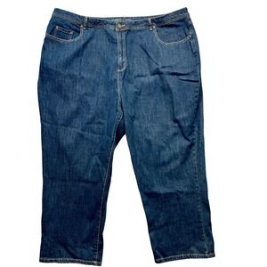Catherines Slimmer Classic Dark Wash Straight Leg Jeans Womens 28WP Plus Petite